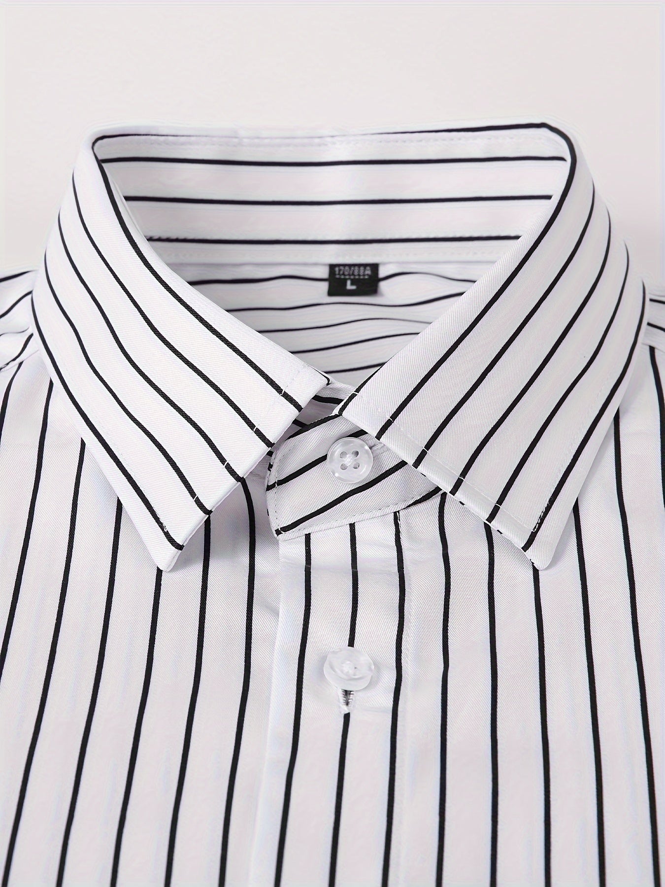 Men's Striped Lapel Collar Design Dress Shirts,