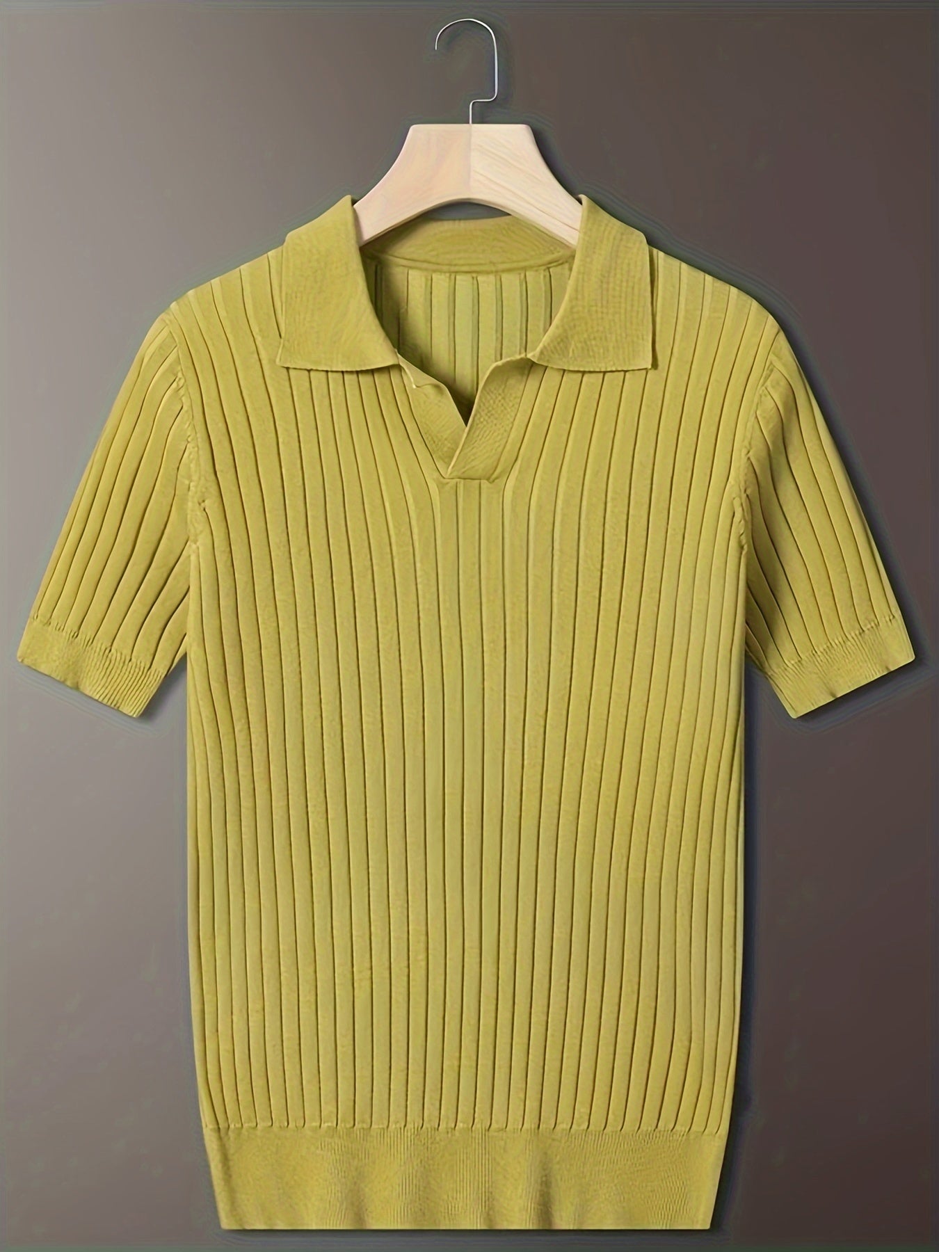 Men's Stripe Pattern Sweater, Casual Breathable Medium Stretch .