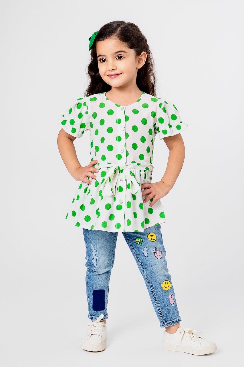 Ruffle Collar Polka Dot Dress I MH