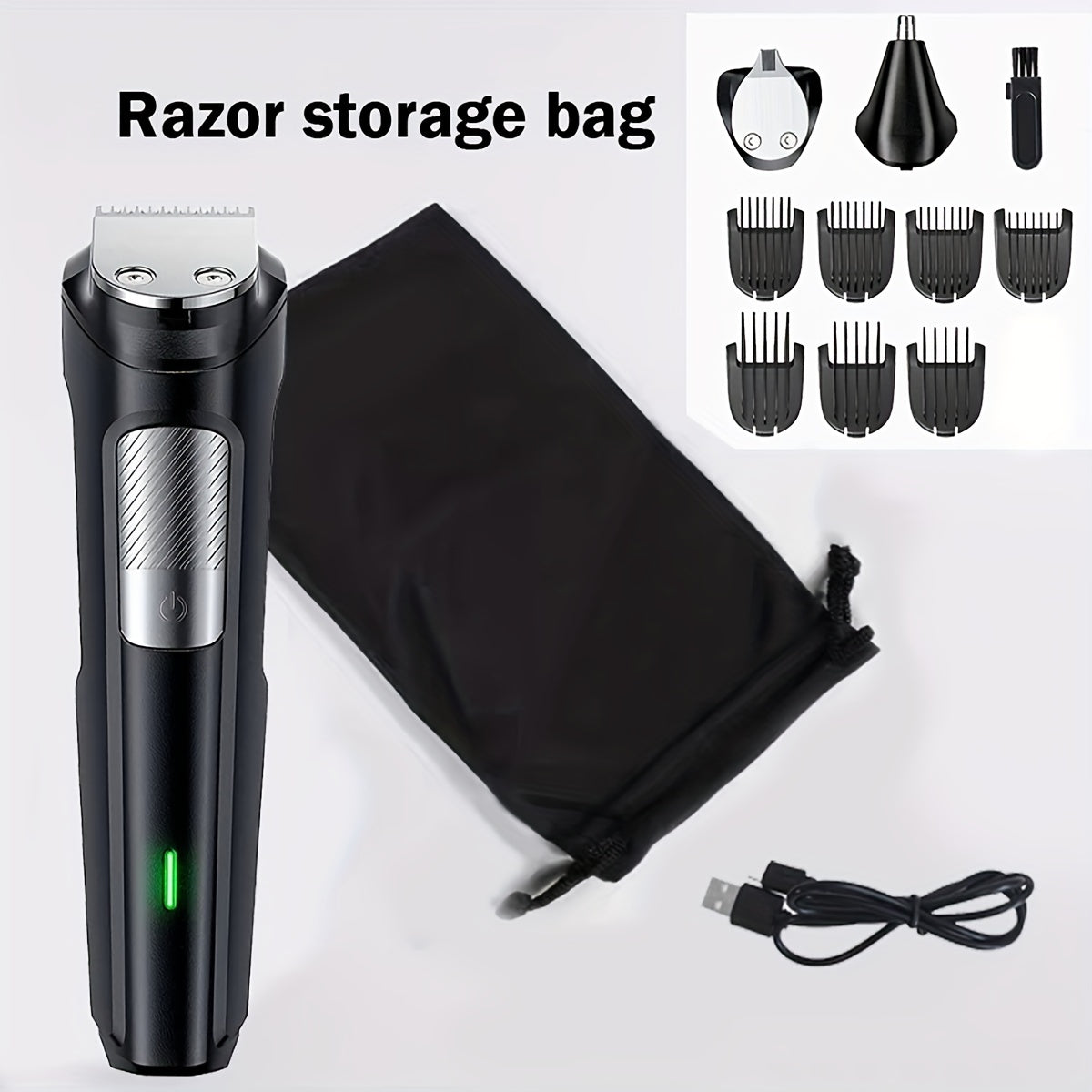 Beard Trimmer Hair Clipper For Men, Multigroomer All-in-One Trimmer, 10 Piece Mens Grooming Kit, For Beard, Face, Nose, And Ear Hair Trimmer And Hair Clipper, NO Blade Oil Needed Father's Day Gift