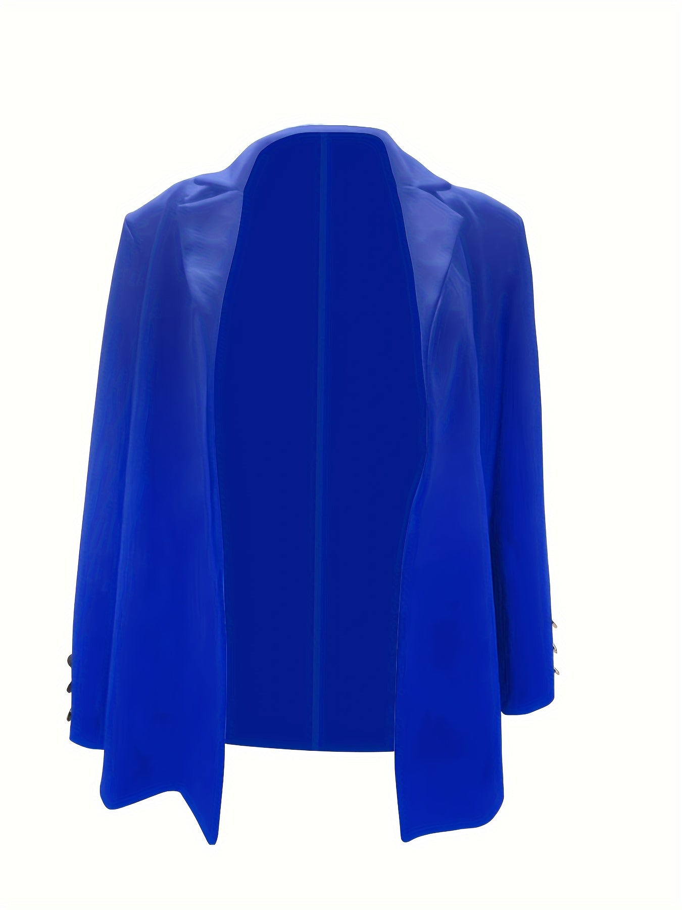 Solid Open Front Lapel Blazer, Elegant Button Decor Long Sleeve Blazer.