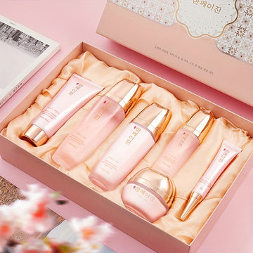 Snow Lotus Moisturizing Skin Gift Set Of 6 Pieces Hydrating And Nourishing Skin, Even Skin Tone Smoothing And Firming Facial Skin Care Set Gifts
