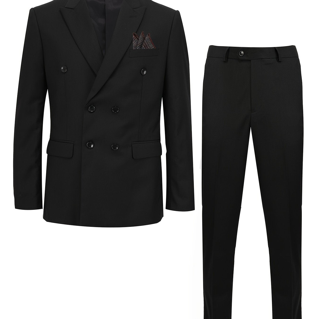 2-Piece Men's Light Business Style Double Breasted Suit Set,