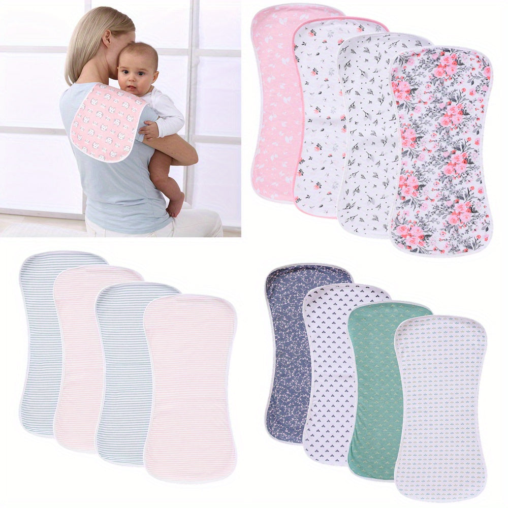 4-Pack of Ultra-Soft & Absorbent Burp Cloths - Waterproof & Cute Unisex Designs for Baby, Halloween, Thanksgiving, Christmas Gift Easter Gift
