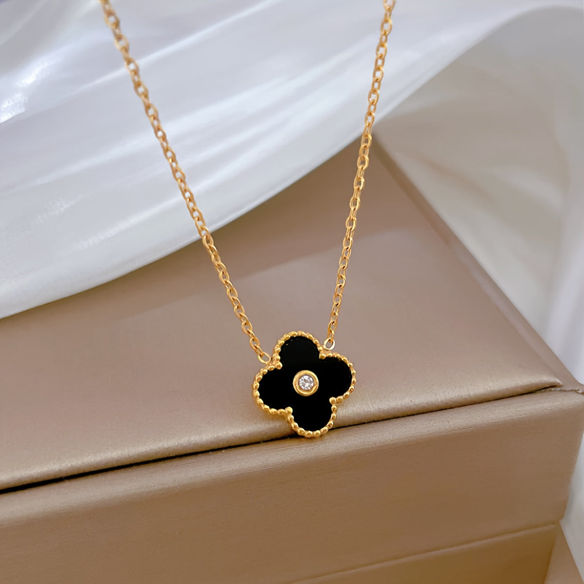 Elegant 18K Gold Plated Titanium Pendant Necklace