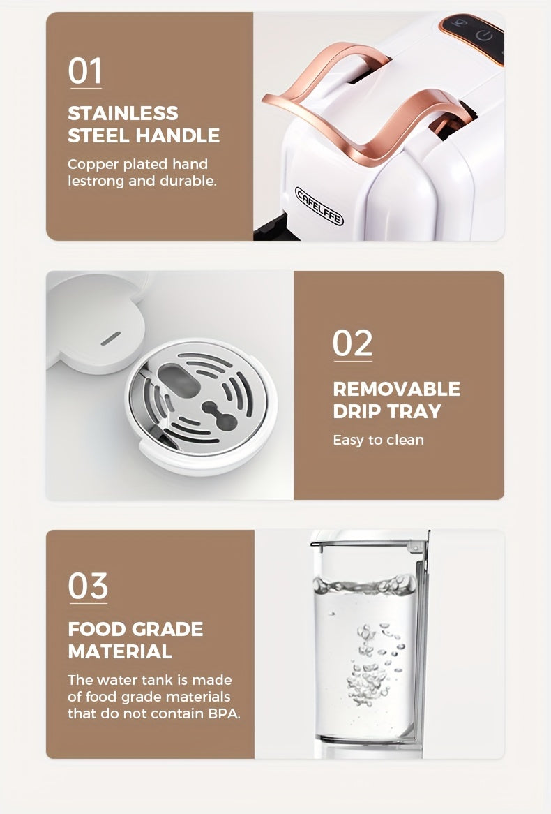 1pc Coffee Maker For Single Pods CAFELFFE 4 In 1 Coffee Machine Hot/Cold Dolce Gusto Milk Nespresso Capsule ESE Pod Ground Coffee Cafeteria 19Bar Teacher's Day Halloween Christmas Wedding Birthday Valentines Day Gift Coffee T