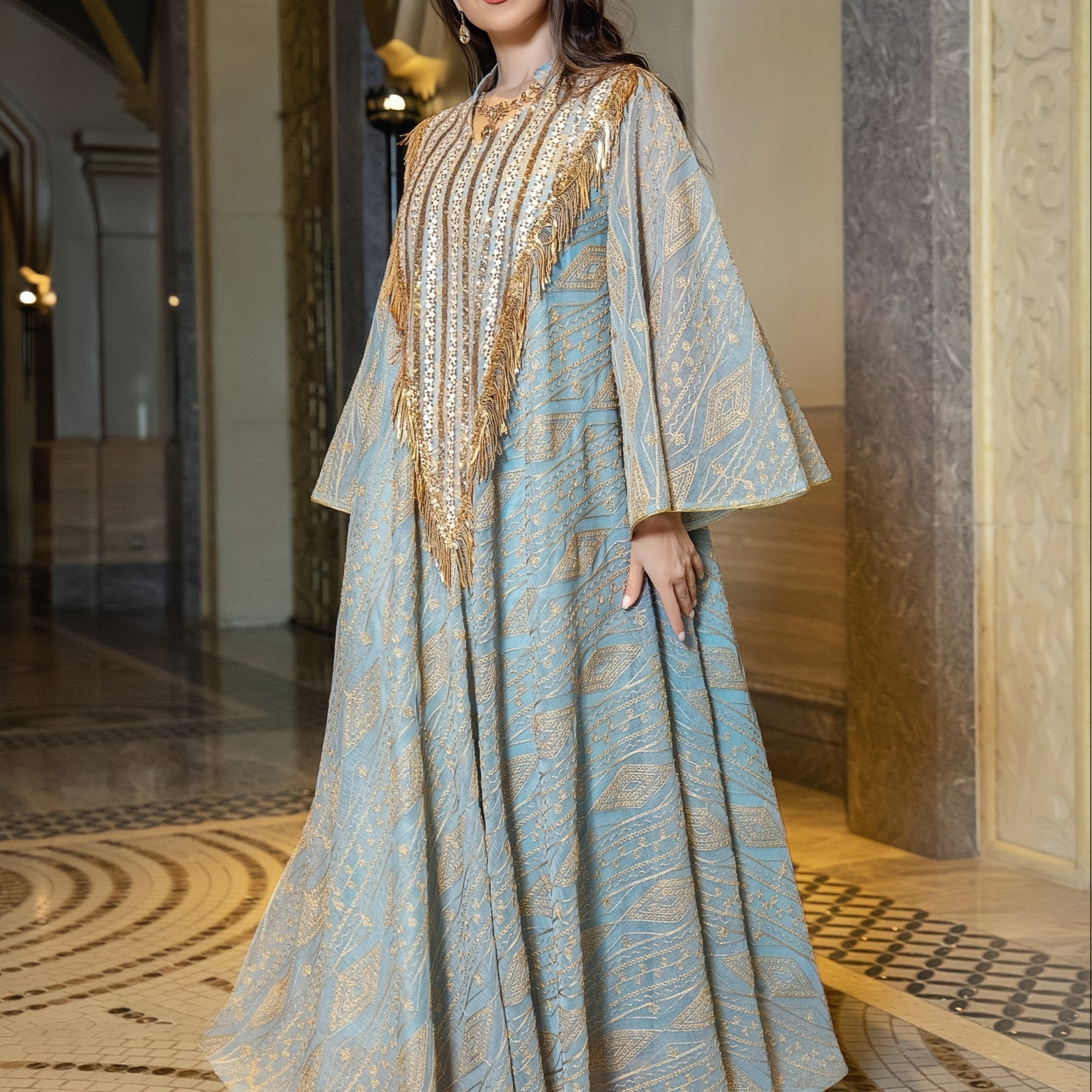 1pc Muslim Evening Dress, Arabic Dubai ./MH