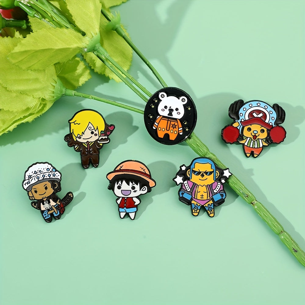 1pc Creative Cartoon Figure DIY Metal Pin Badge for Clothes, Backpack, Hat - Perfect Holiday Party Gift for Teens