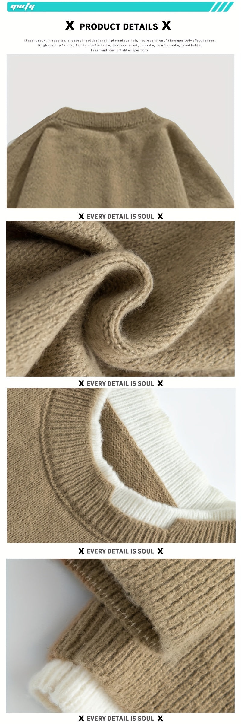 Two Knitted Sweater, Men's Casual Warm Mid Stretch Crew .