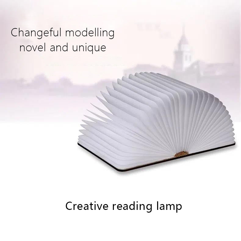 Five-color Wood Book Lamp Night Light Flip Book Lamp Bedroom Bedside Sleep .