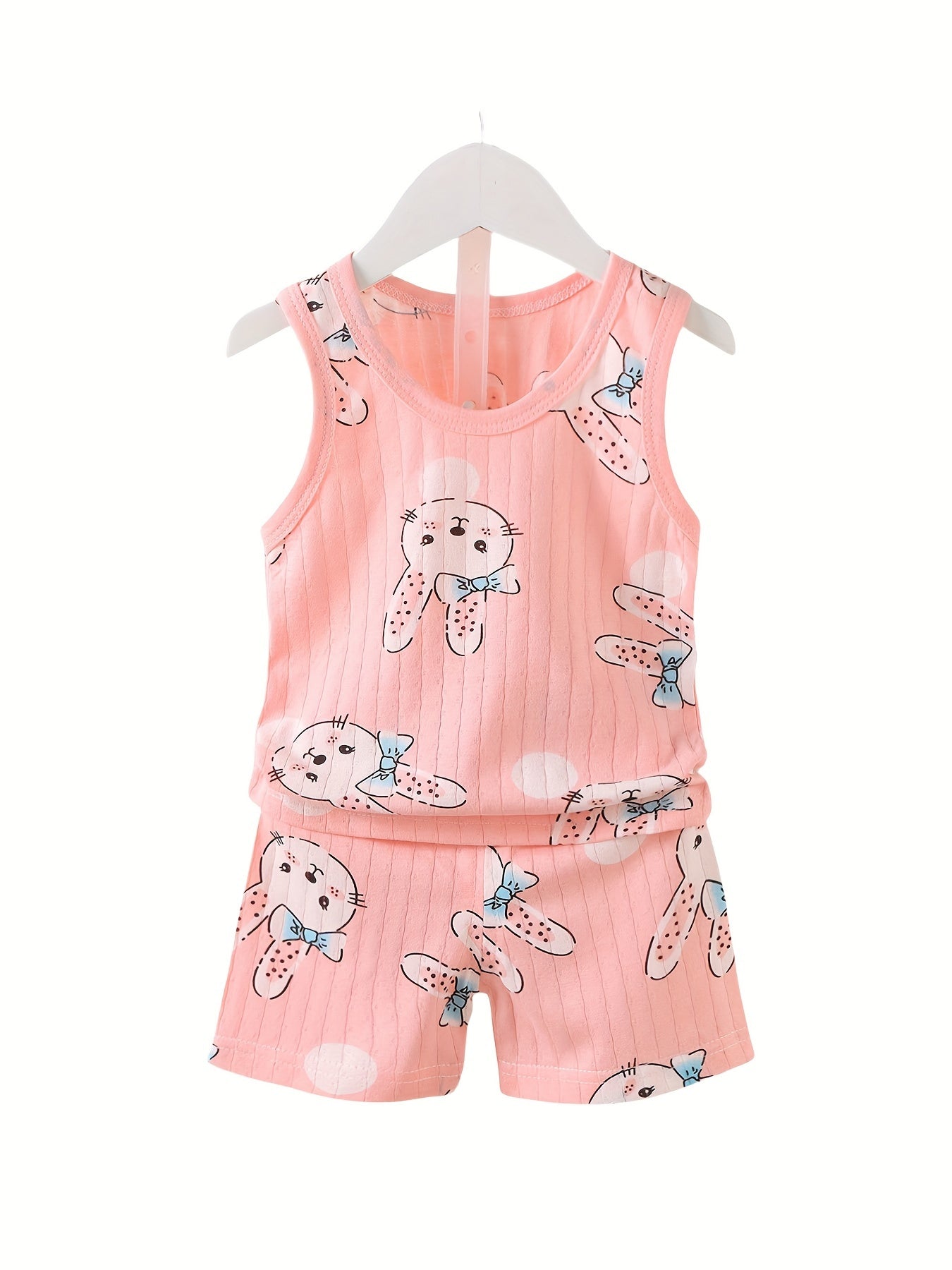 Cotton Cartoon Printed Summer Kids Outfit Sets.