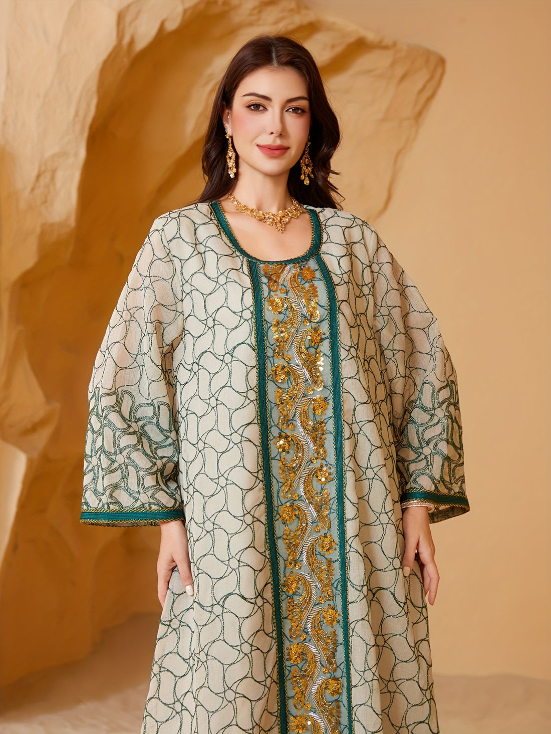 Elegant Middle Eastern Style Jalabiya Dress for Women -./MH