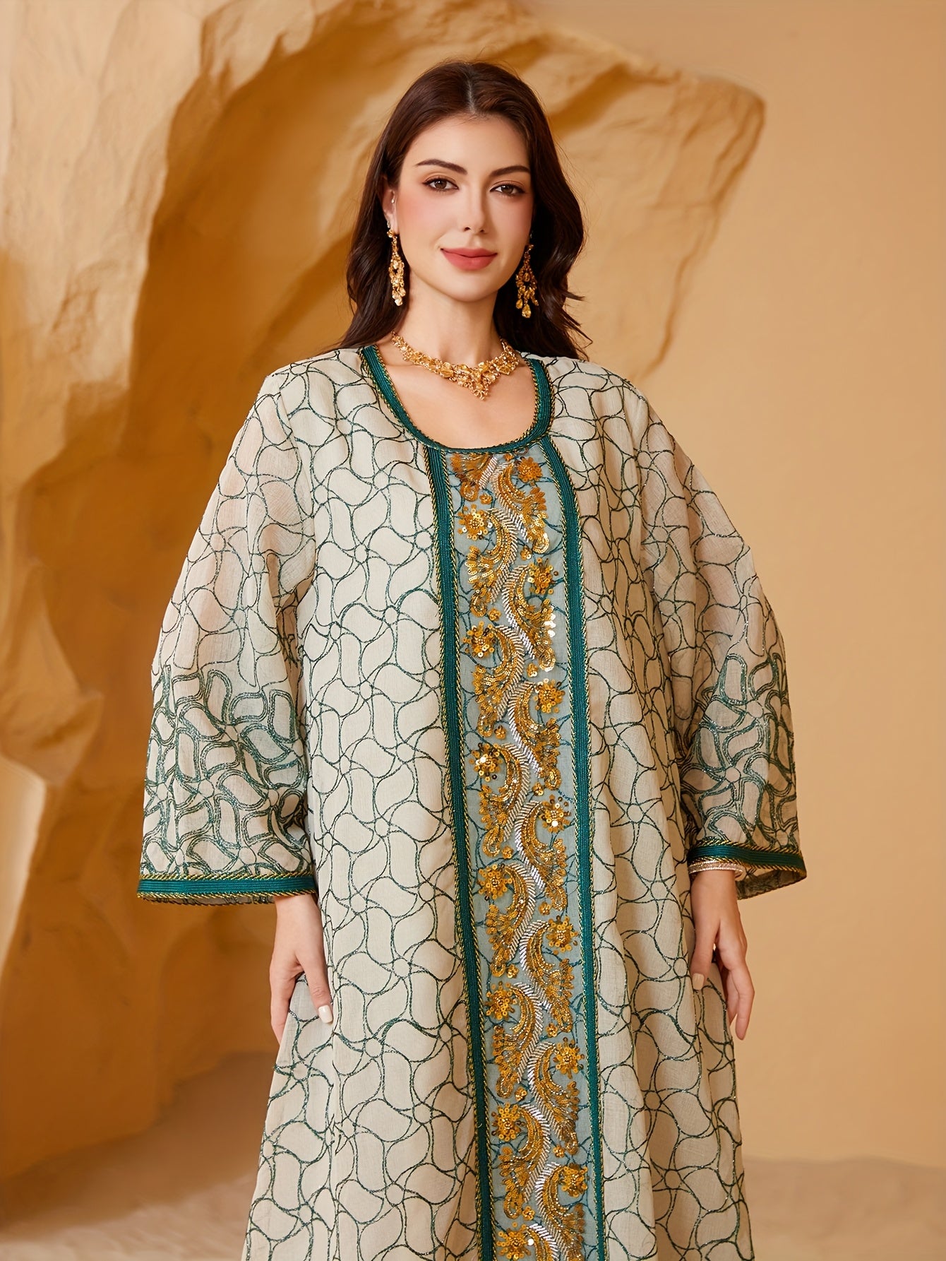 Elegant Middle Eastern Style Jalabiya Dress for Women -./MH