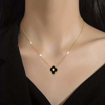 Elegant 18K Gold Plated Titanium Pendant Necklace