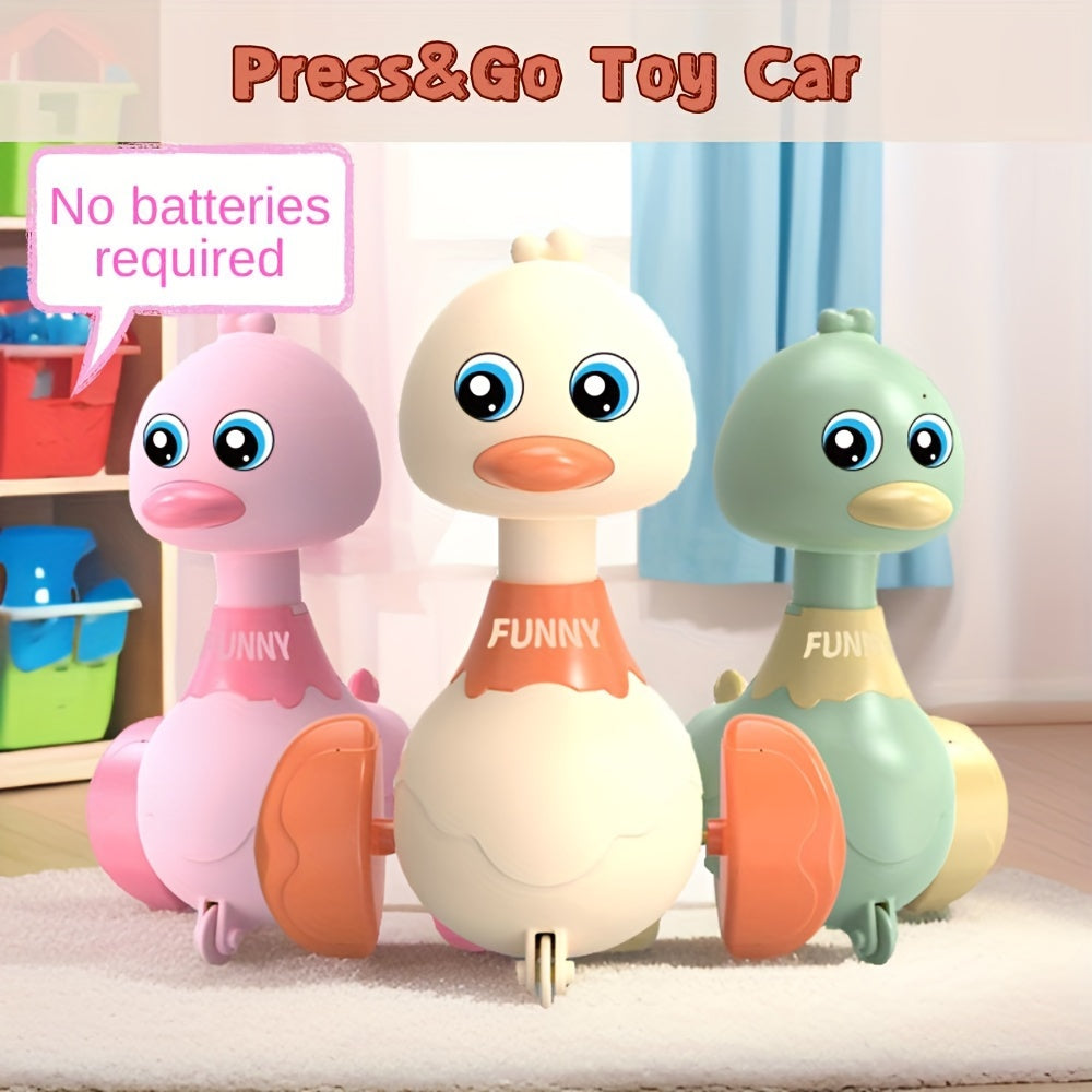 Children's Press Toy Car, Cute Swing Duck, No Battery Required Before Press Christmas New Year Birthday Gifts For Boys Girls Halloween Gift