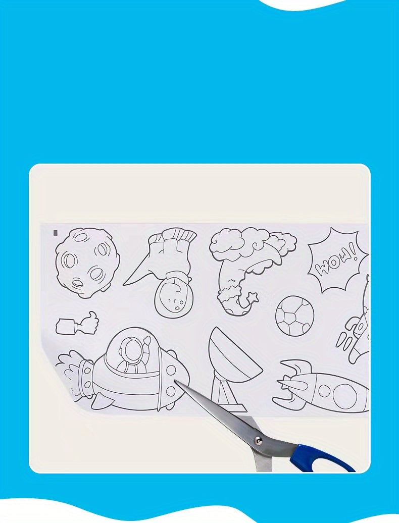 Doodle Painting Roll, Painting Paper Roll DIY Painting Painting Color Filling, Develop Imagination Painting Tools (Without Pen, Uncolored Painting Roll) Halloween/Christmas Gift Easter Gift