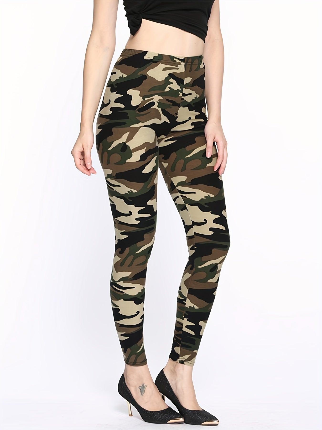 Women's Leggings Floral Printed Pants Casual High Waist Sweatpants Leggings.