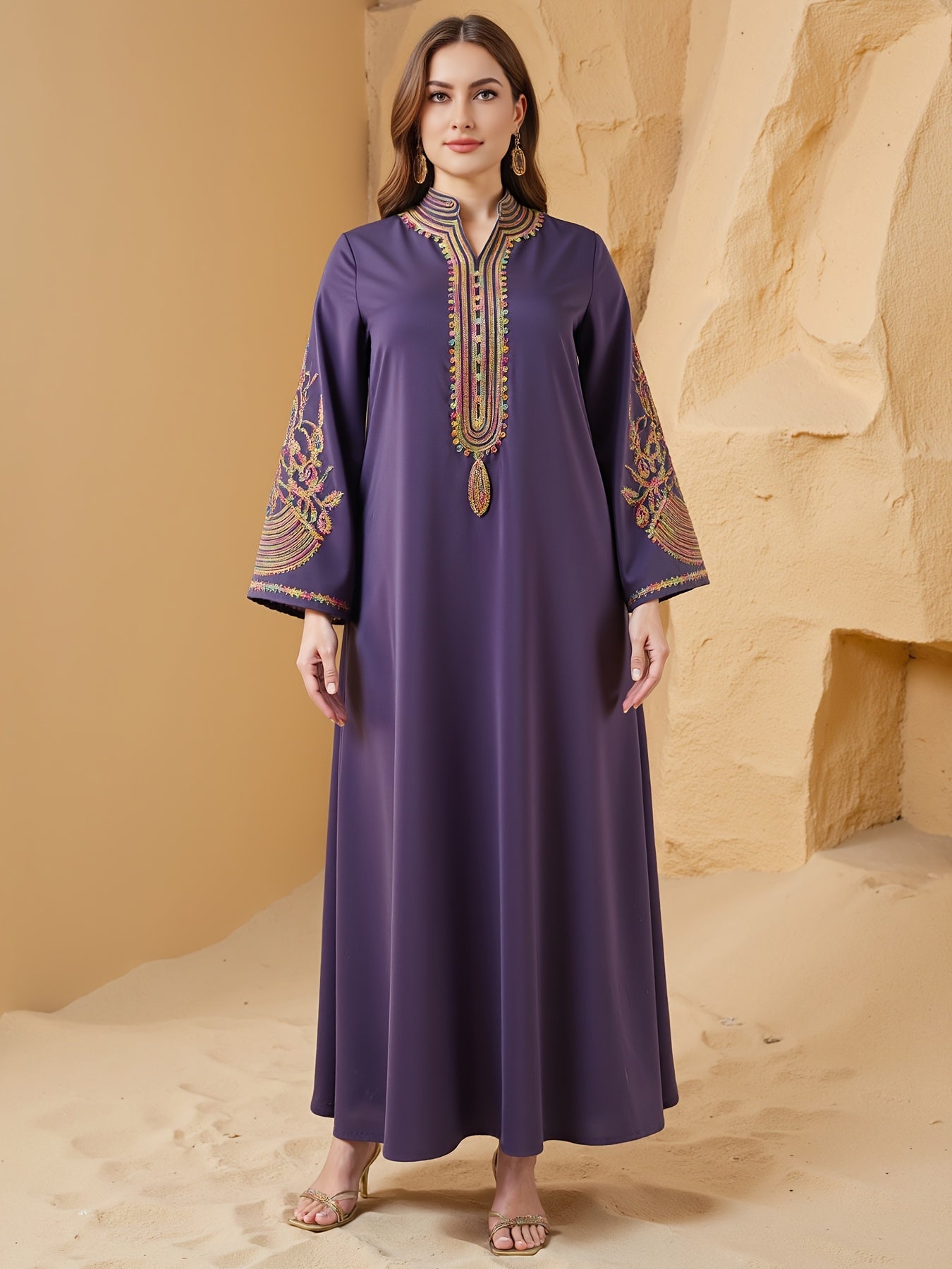 Plus Size, Plus Size Rope Arabic Turban Robe Dress./MH