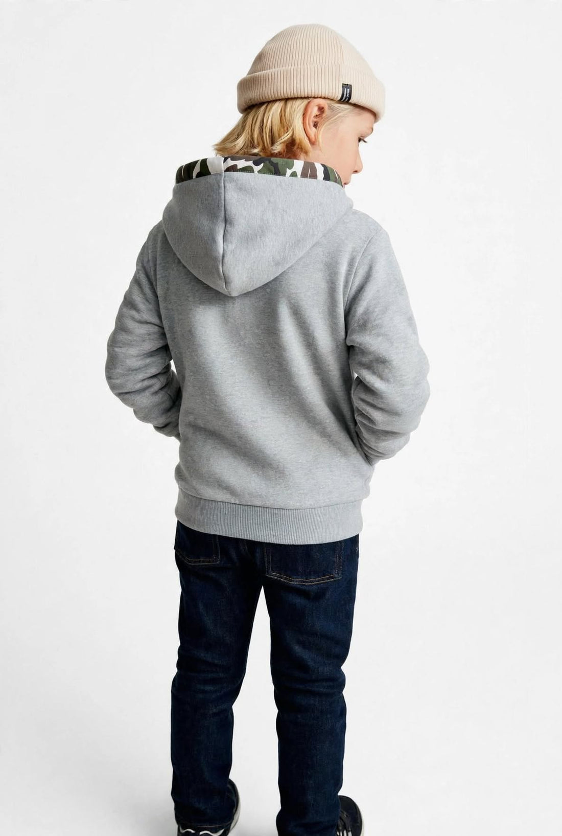 Kid Boys Premium Camo Pocket Hoodie with Contrast Trim | MH Size (2-12Years)
