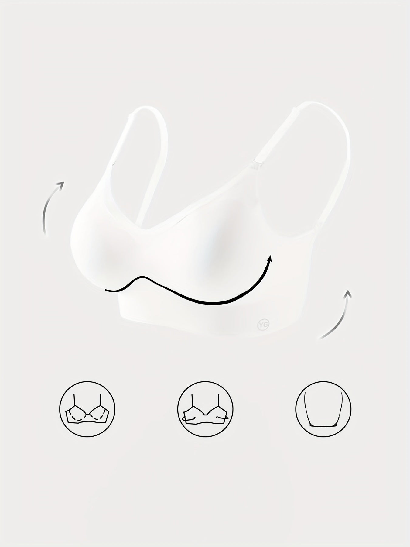 Women'S Sexy Seamless Push Up Bra, Polyamide 78% Spandex 22%, /MH