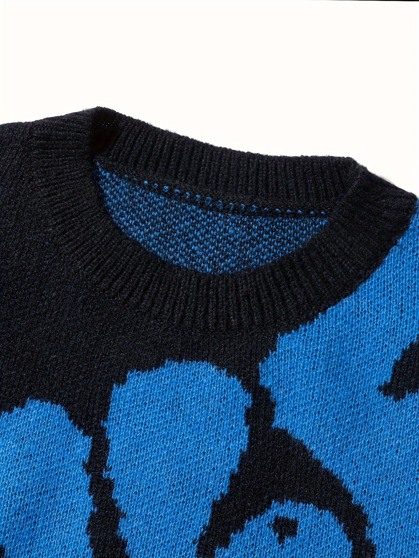 Trendy Pattern Knitted Sweater, Men's Casual Warm Slightly Stretch.