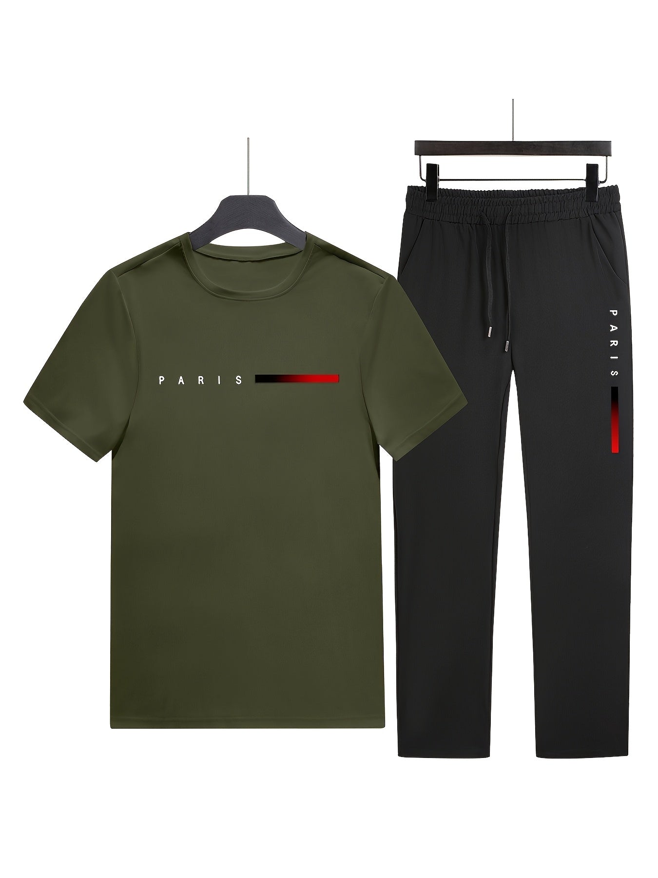 Men'S Casual Sports Two-Piece Set Short Sleeve .