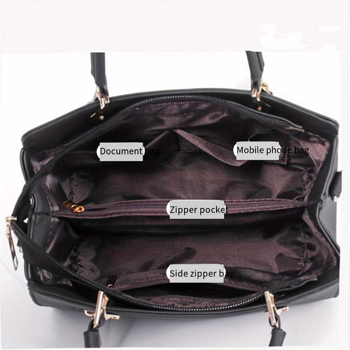 Fashion Solid Color Handbag,
