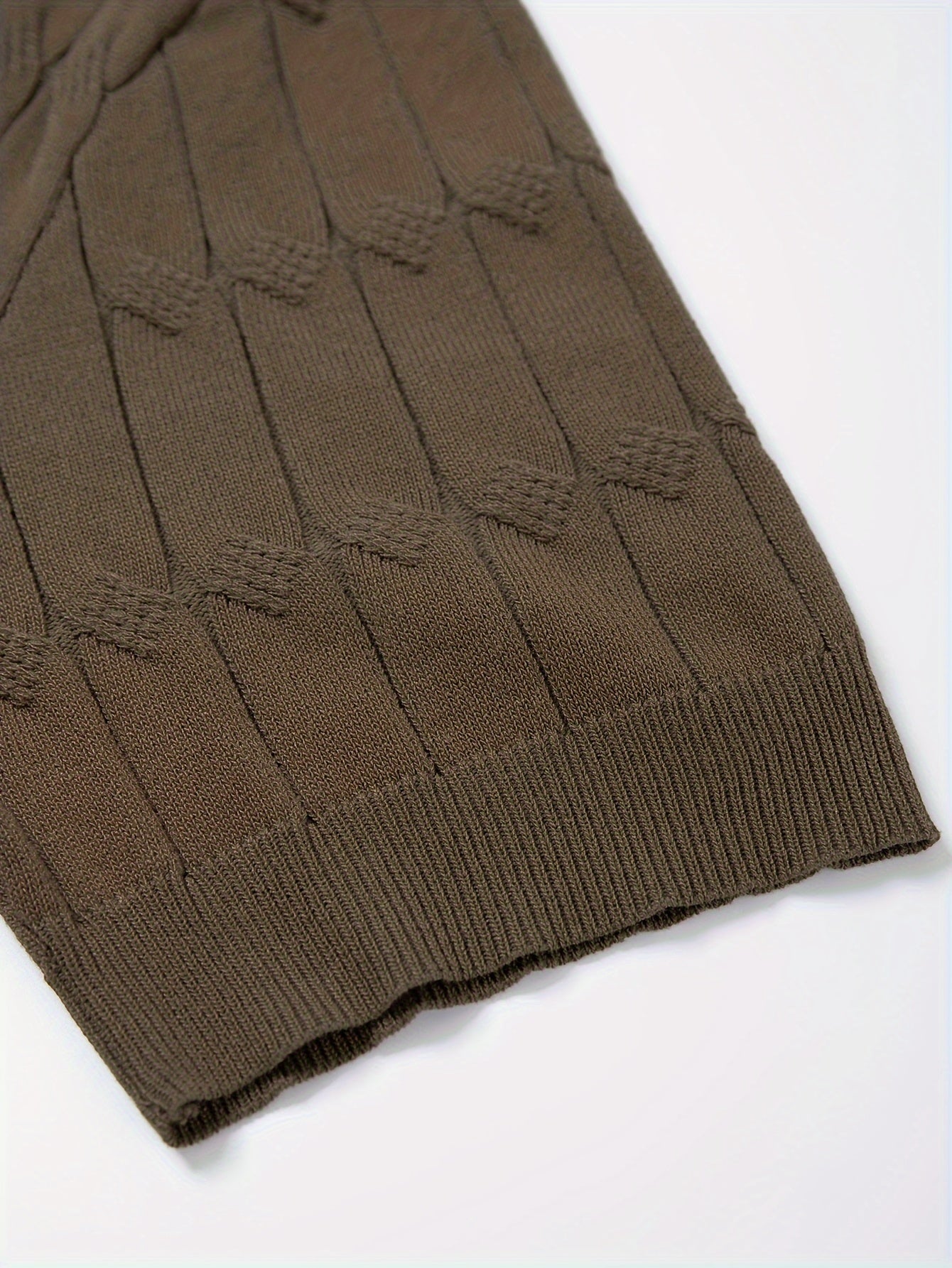 Chic Knit Shirt, Men's Casual Lapel Mid Stretch V-Neck Pullover Sweater