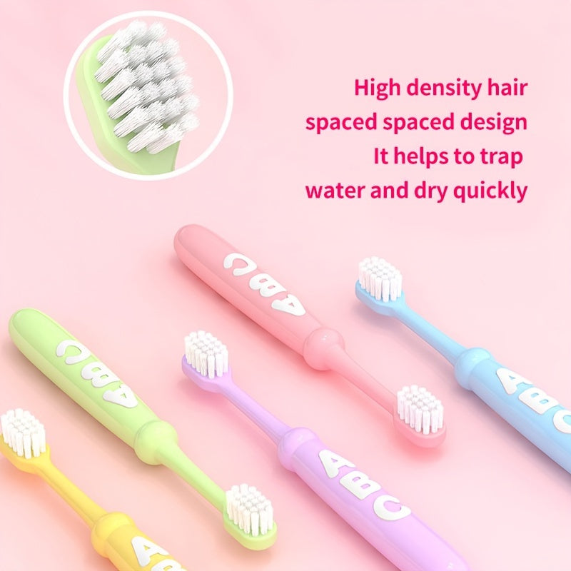 10pcs/pack Letter Antibacterial Silk Kids Toothbrush, Cartoon Soft Bristle Toothbrush, Unisex High Density Brushes, Non-Breaking Student Gum Guard, Christmas, Halloween, Thanksgiving Day Gift
