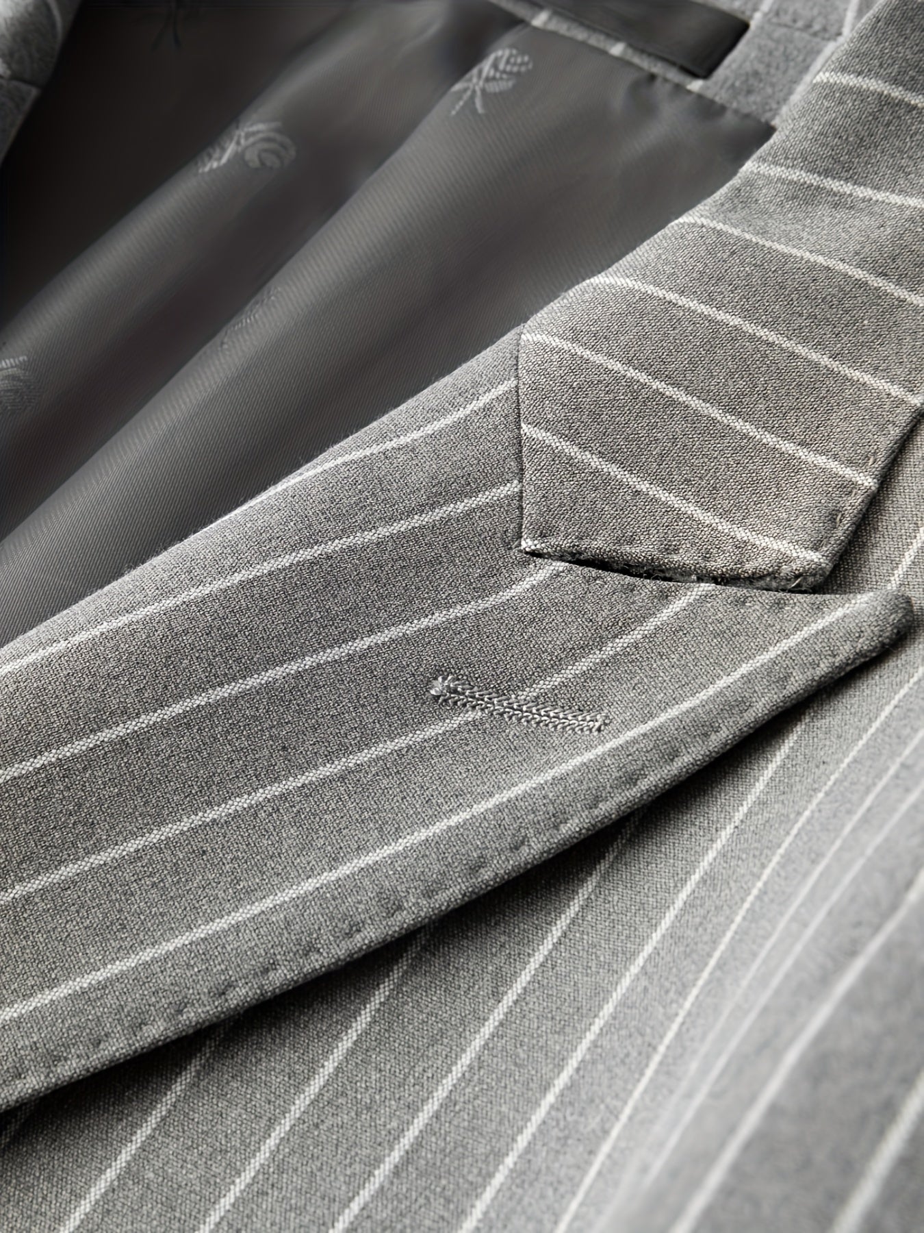 Men's Classic Striped Double-Breasted Blazer,