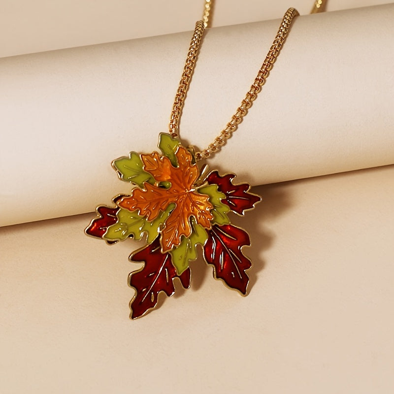Stackable Maple Leaf Necklace Delicate Neck Jewelry Decorations .