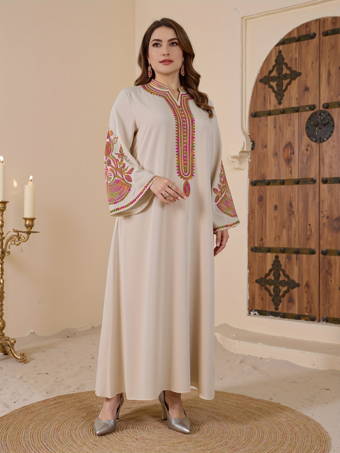 Plus Size, Plus Size Rope Arabic Turban Robe Dress./MH