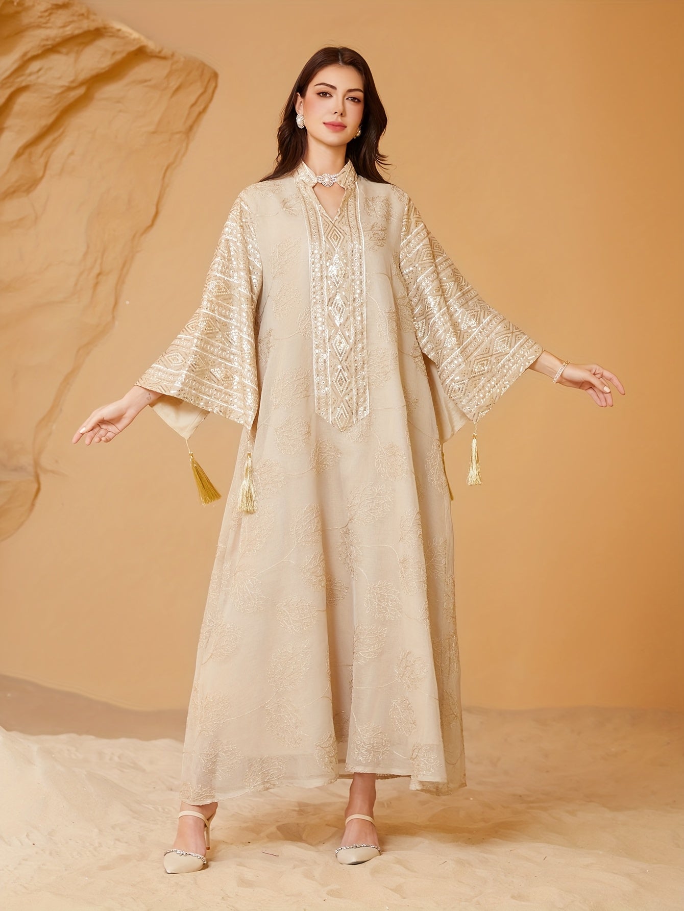Women's Middle Eastern Jalabiya Abaya Dress ./MH