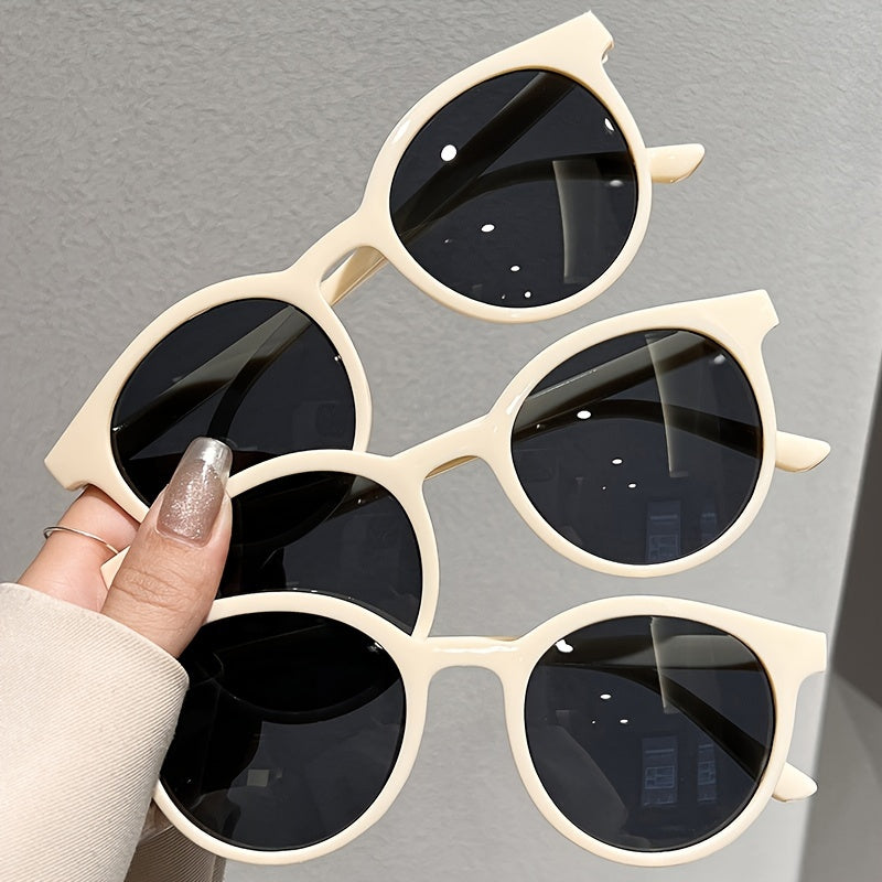 3pairs Oval Fashion Sunglasses For Women Men.
