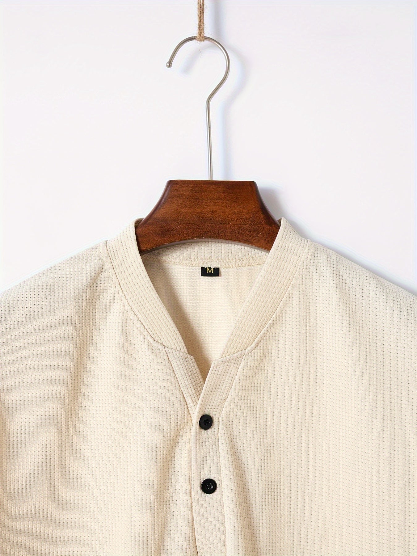 Men's Solid Waffle Stand Collar Short Sleeve Golf Shirts,