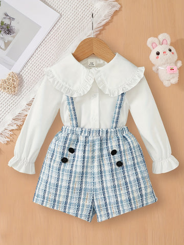 Baby Girls Summer Fashion Lace Lapel Single Breasted Cute.