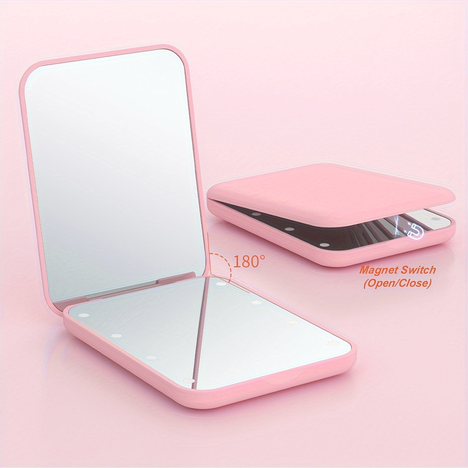LED Pocket Makeup Mirror, 1X/3X Magnified LED Mini Compact