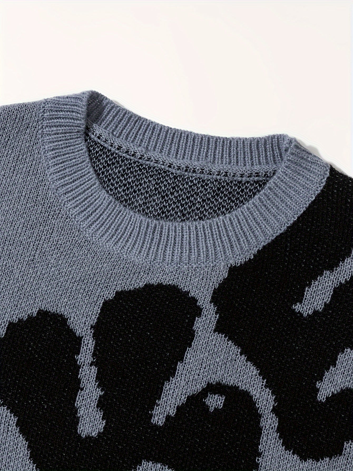 Trendy Pattern Knitted Sweater, Men's Casual Warm Slightly Stretch.