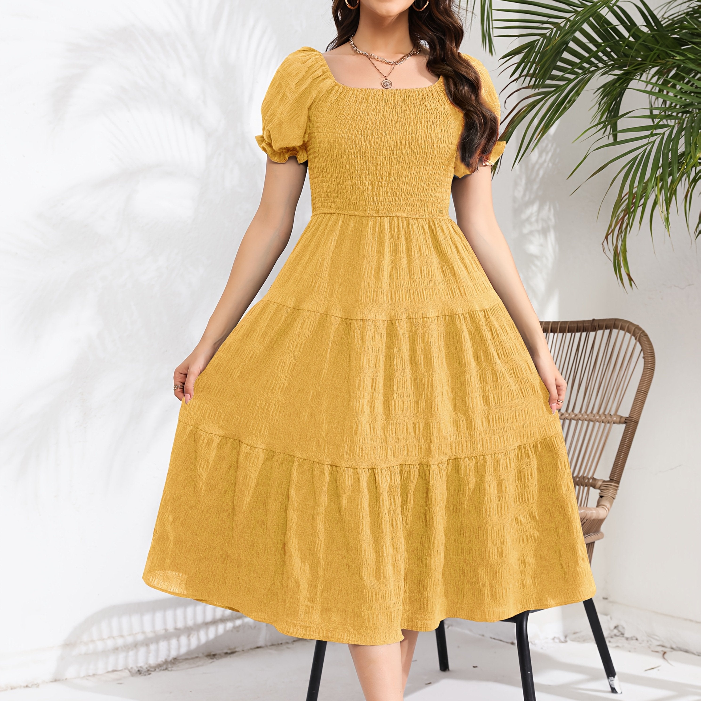Solid Color Two-Wear Dress./MH