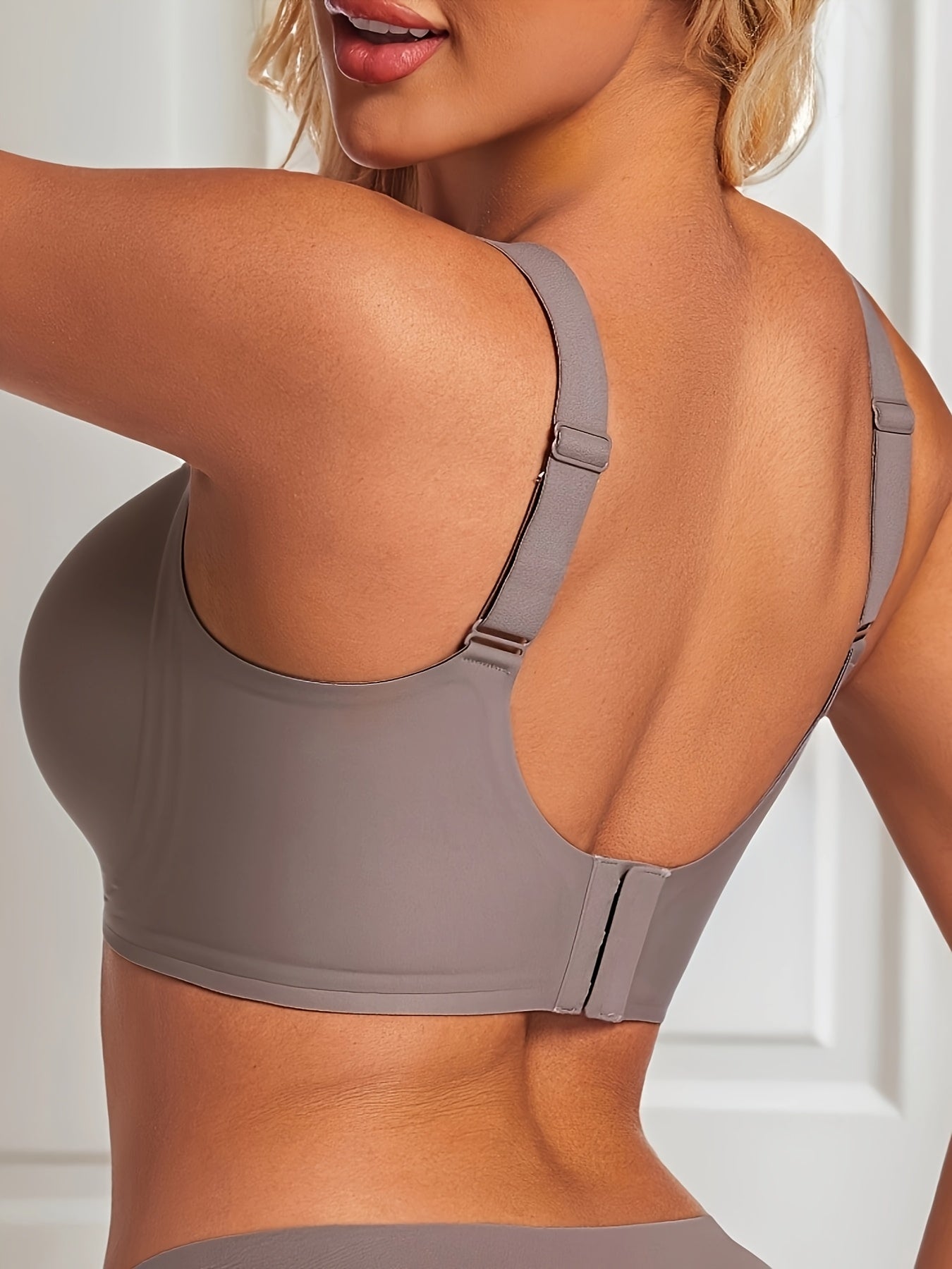 Women'S Seamless V-Neck Bra with Jelly Gel Support ./MH