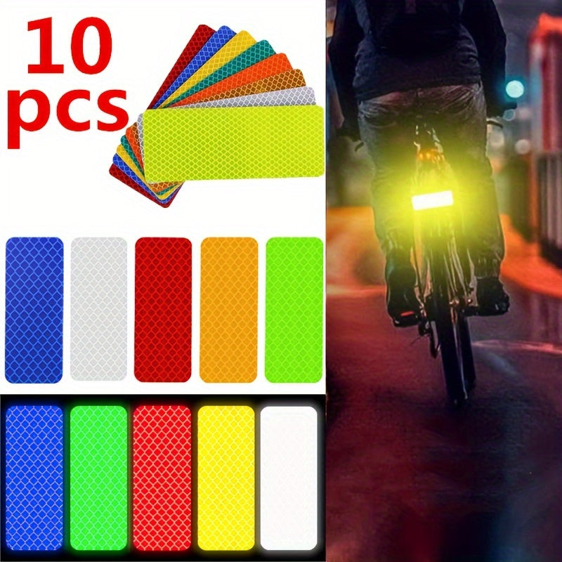 10pcs Car Night Safety Warning Multifunctional Reflective Stickers