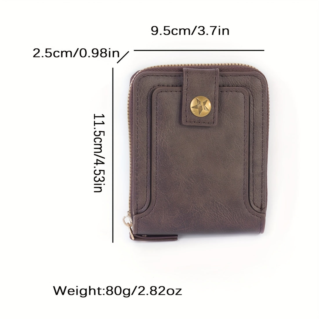 1pc Men's PU Leather Solid Color Business Wallet, Card Holder With Zipper & Button, Valentine's Day Gift For Men
