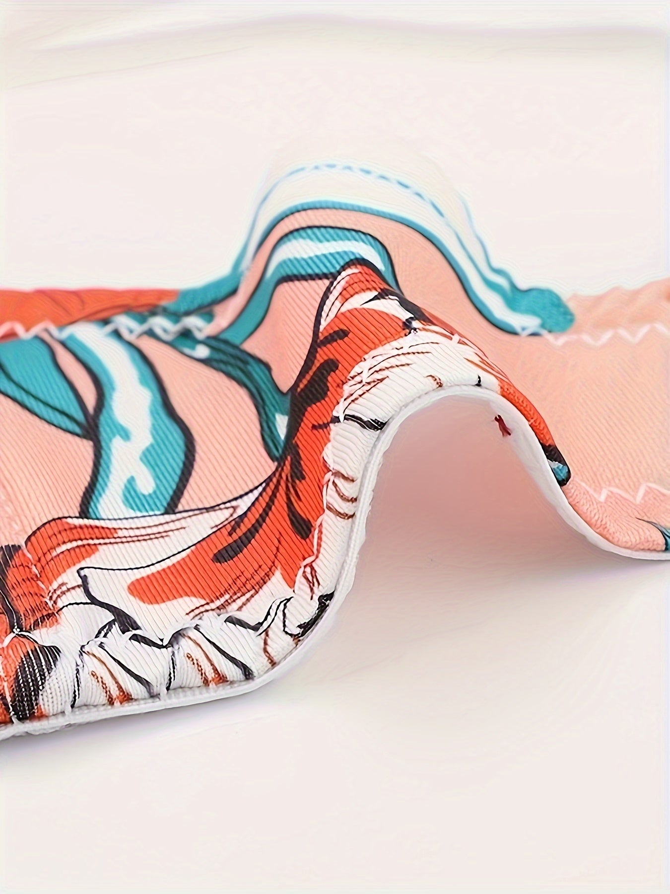 Floral Print Bra & Panty, Bow Decor Plunge Bra & Panties Lingerie Set, /MH
