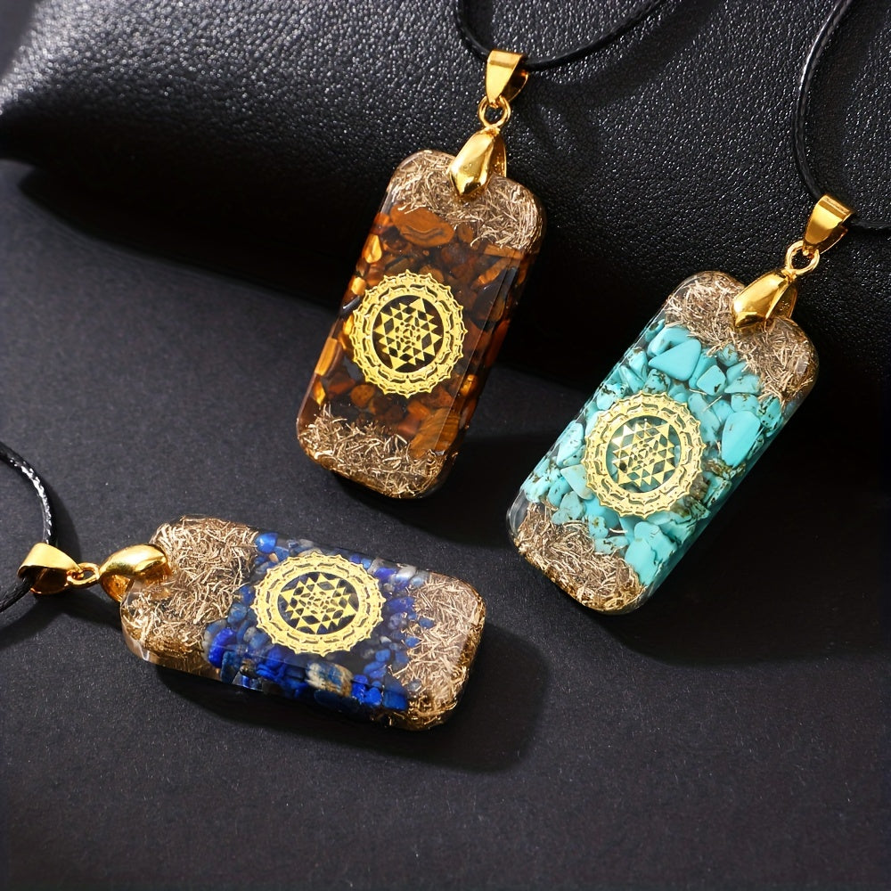 1pc Stone Orgone Energy Pendant Necklace For Men,