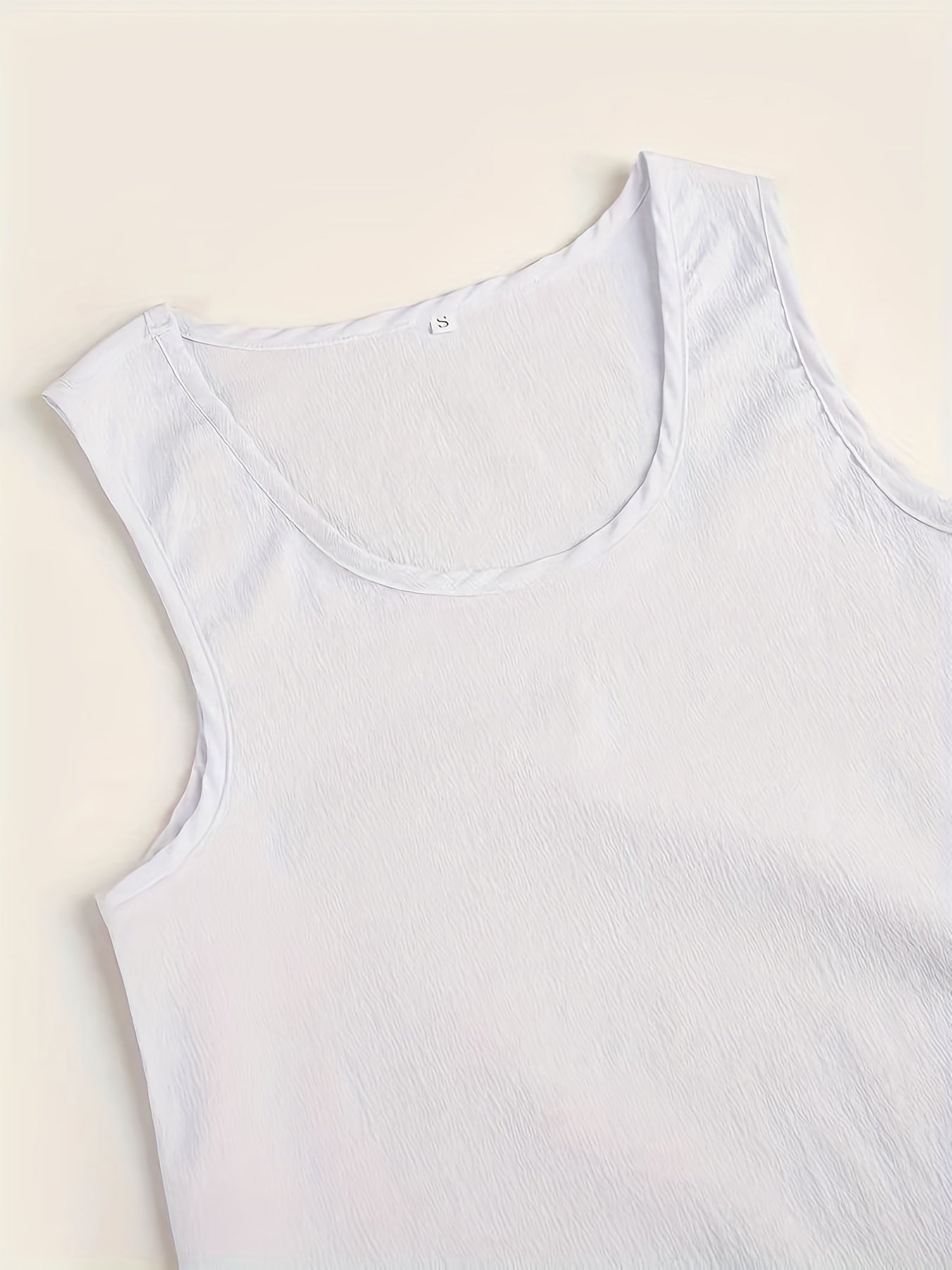 Solid Matching Two-piece Set, Casual Sleeveless Tank Top & Loose Pants Outfits, Women's Clothing