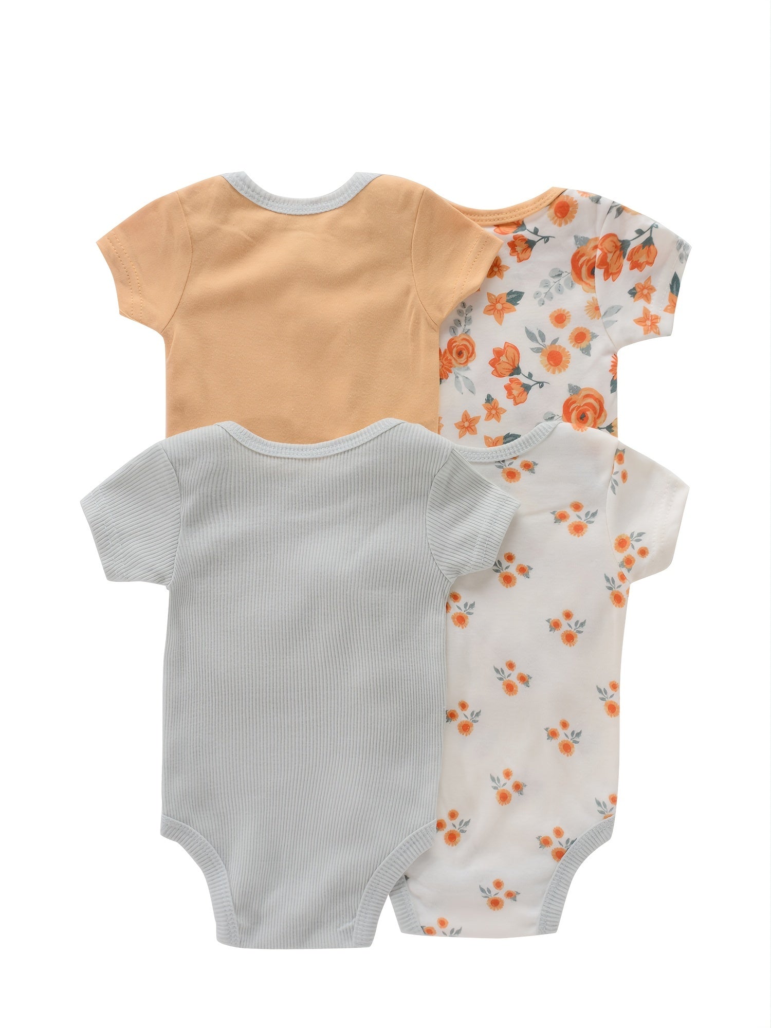 Newborn Baby Short Sleeve One-Piece Suit 4pcs Set .