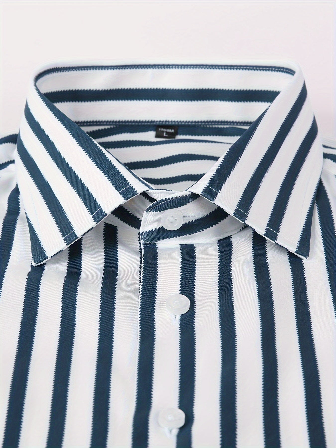 Men's Striped Lapel Collar Design Dress Shirts,
