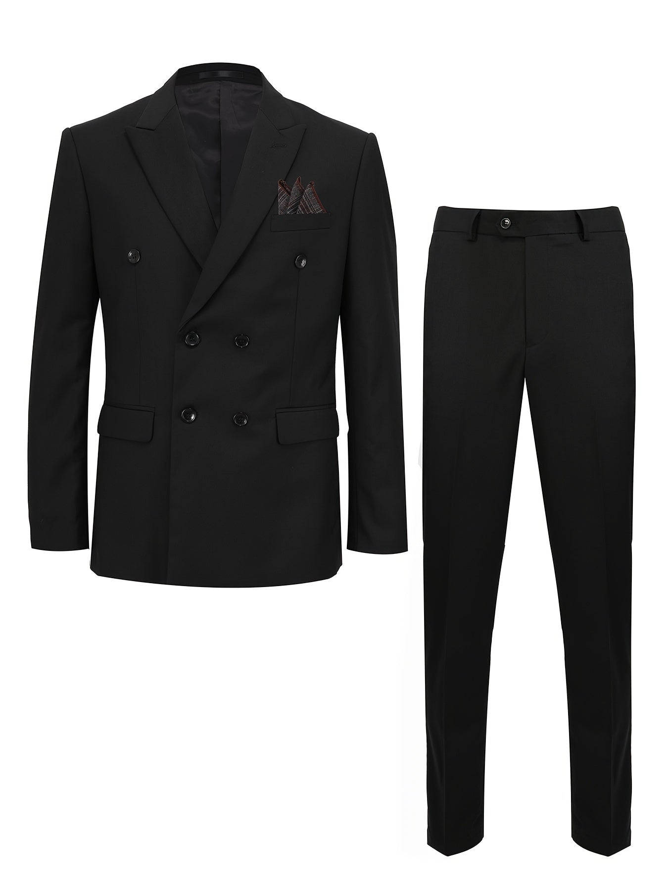 2-Piece Men's Light Business Style Double Breasted Suit Set,