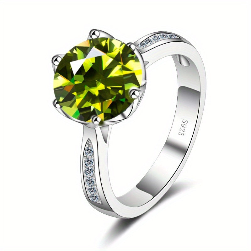 3ct Moissanite Ring 925 Sterling Silver Multi Colors To Choose High Quality Wedding Ring For Brides With Certificate And Gift Box