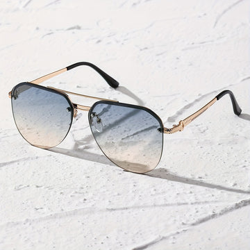 Fashion Glasses For Women Men Gradient Rimless Metal Shades .
